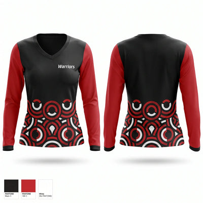Warriors Women's Long Sleeve V-neck Shirt - 1