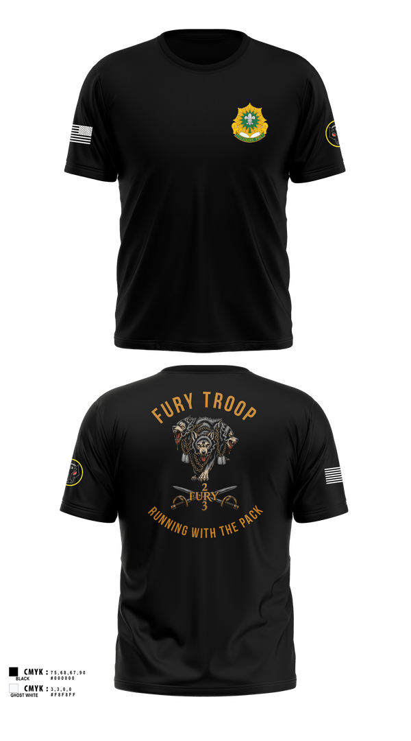 Old School Cotton Feel Shirt, 3/2 CR Fury Troop, Army, Teamtime, Team time, sublimation, custom sports apparel, team uniforms, spirit wear, spiritwear, sports uniforms, custom shirts, team store, custom team store, fundraiser sports, apparel fundraiser