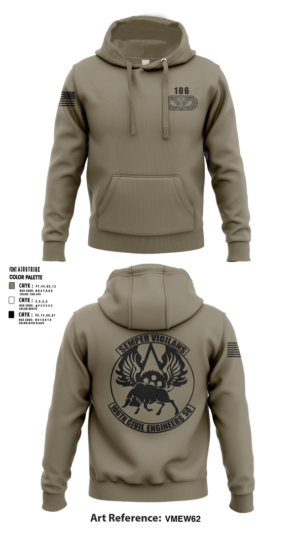 Hoodie, 106 CES, Air Force, Teamtime, Team time, sublimation, custom sports apparel, team uniforms, spirit wear, spiritwear, sports uniforms, custom shirts, team store, custom team store, fundraiser sports, apparel fundraiser