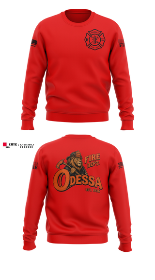 Crew Neck Sweatshirt, Odessa Fire Department, Fire Department, Teamtime, Team time, sublimation, custom sports apparel, team uniforms, spirit wear, spiritwear, sports uniforms, custom shirts, team store, custom team store, fundraiser sports, apparel fundraiser