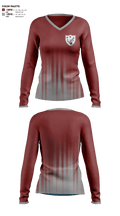 Sheridan High School Bowling 77563042 Women's Long Sleeve V-neck Shirt - 1