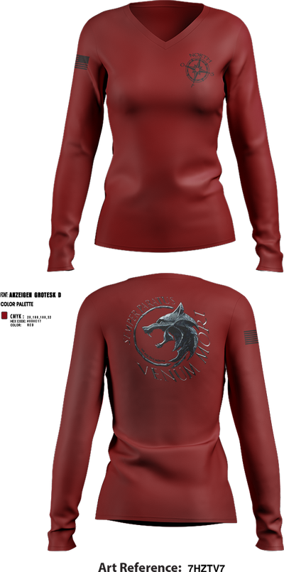 NIRT 4083324 Women's Long Sleeve V-neck Shirt - 20