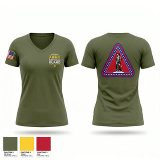 Womens Short Sleeve Vneck Shirt, Missouri Army National Guard Recruiting and Retention Battalion, National Guard, Teamtime, Team time, sublimation, custom sports apparel, team uniforms, spirit wear, spiritwear, sports uniforms, custom shirts, team store, custom team store, fundraiser sports, apparel fundraiser