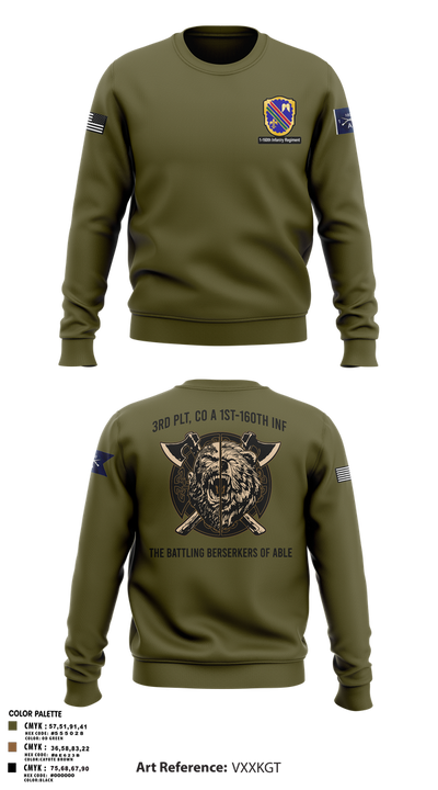 Co A, 1st-160th INF, 79th IBCT 97835057 Crew Neck Sweatshirt - 11