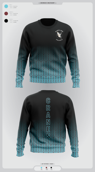 Crew Neck Sweatshirt, Cranes, Spirit Store, Teamtime, Team time, sublimation, custom sports apparel, team uniforms, spirit wear, spiritwear, sports uniforms, custom shirts, team store, custom team store, fundraiser sports, apparel fundraiser