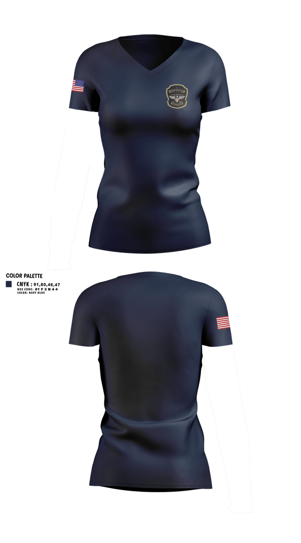 Noblesville Police Department 96723526 Women's Short Sleeve V-neck Shirt - 1