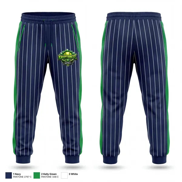 Sweatpants, Kryptonite, Baseball, Teamtime, Team time, sublimation, custom sports apparel, team uniforms, spirit wear, spiritwear, sports uniforms, custom shirts, team store, custom team store, fundraiser sports, apparel fundraiser