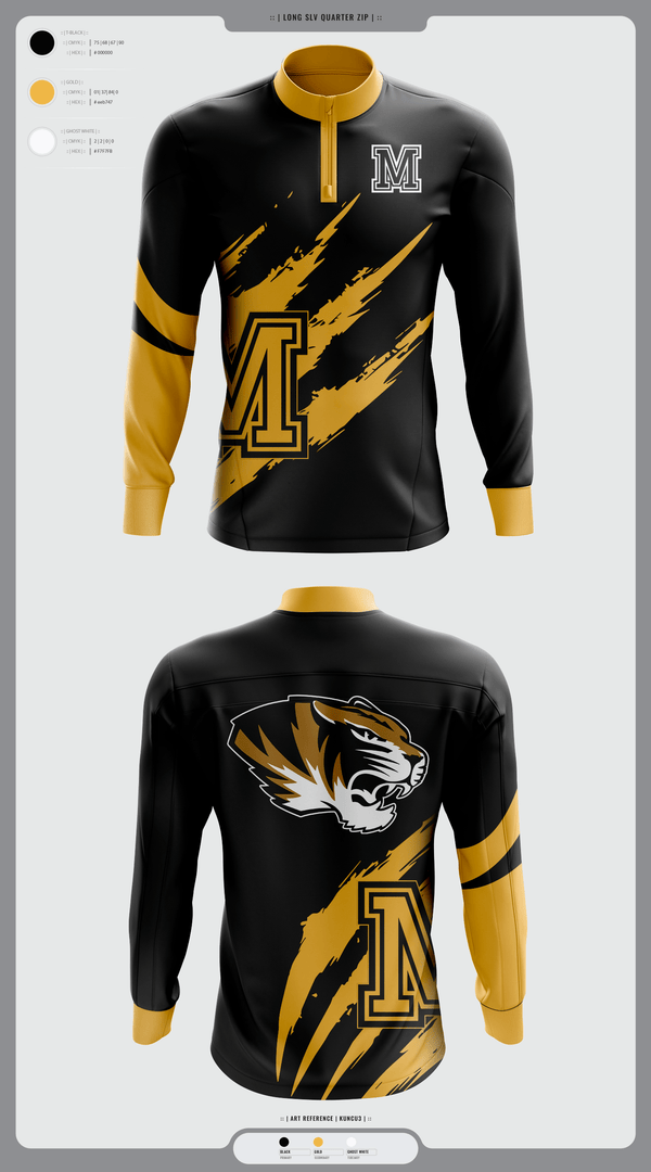 Quarter Zip Jacket, Marceline Tigers, , Teamtime, Team time, sublimation, custom sports apparel, team uniforms, spirit wear, spiritwear, sports uniforms, custom shirts, team store, custom team store, fundraiser sports, apparel fundraiser