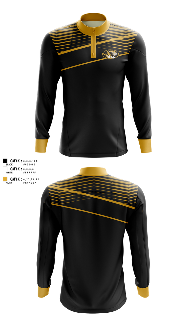 Quarter Zip Jacket, Mizzou Golf, Golf, Teamtime, Team time, sublimation, custom sports apparel, team uniforms, spirit wear, spiritwear, sports uniforms, custom shirts, team store, custom team store, fundraiser sports, apparel fundraiser