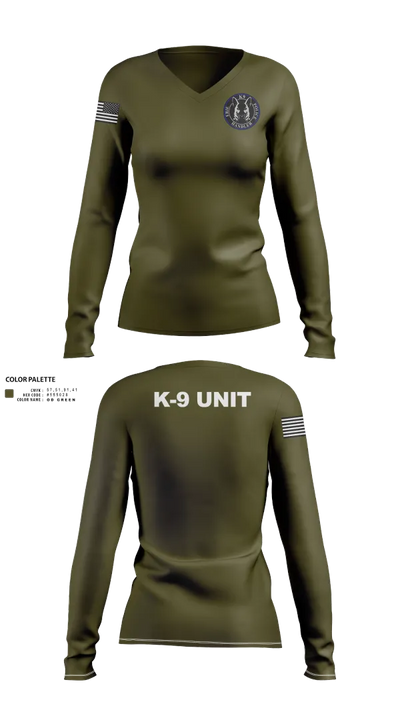 EPD K-9 87143983 Women's Long Sleeve V-neck Shirt - 22
