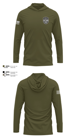 Long Sleeve hooded sunshirt, Bradenton Police Department SWAT, Police, Teamtime, Team time, sublimation, custom sports apparel, team uniforms, spirit wear, spiritwear, sports uniforms, custom shirts, team store, custom team store, fundraiser sports, apparel fundraiser