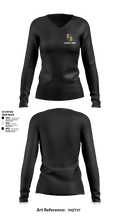 Savannah High School Tennis 14787407 Women's Long Sleeve V-neck Shirt - 1