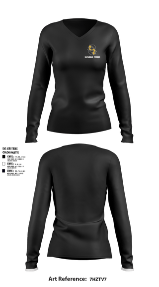 Womens Long Sleeve Vneck Shirt, Savannah High School Tennis, Tennis, Teamtime, Team time, sublimation, custom sports apparel, team uniforms, spirit wear, spiritwear, sports uniforms, custom shirts, team store, custom team store, fundraiser sports, apparel fundraiser