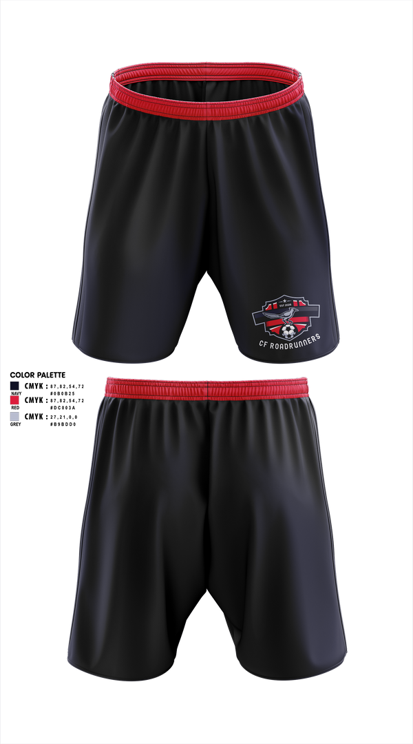 Mens Soccer Shorts, CF Roadrunners, Men's Soccer, Teamtime, Team time, sublimation, custom sports apparel, team uniforms, spirit wear, spiritwear, sports uniforms, custom shirts, team store, custom team store, fundraiser sports, apparel fundraiser