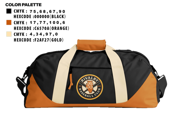 Duffle Bag, Rivalry Baseball Club, Baseball, Teamtime, Team time, sublimation, custom sports apparel, team uniforms, spirit wear, spiritwear, sports uniforms, custom shirts, team store, custom team store, fundraiser sports, apparel fundraiser