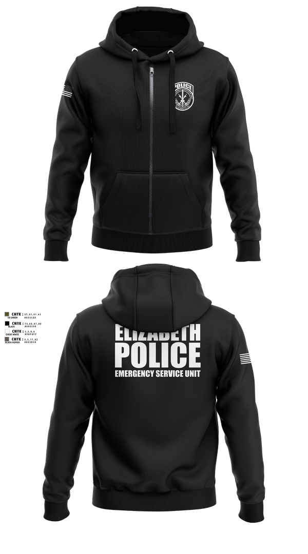Zip Hoodie, Emergency Service Unit, Police, Teamtime, Team time, sublimation, custom sports apparel, team uniforms, spirit wear, spiritwear, sports uniforms, custom shirts, team store, custom team store, fundraiser sports, apparel fundraiser