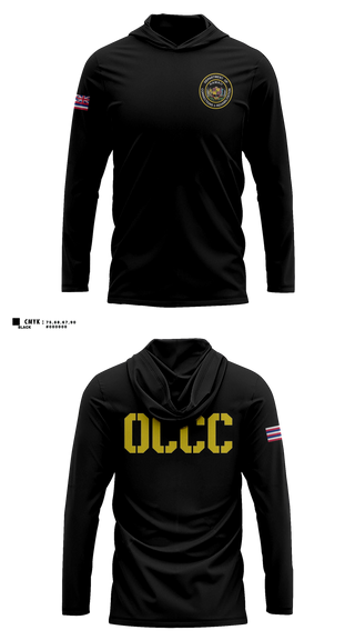 Long Sleeve hooded sunshirt, OCCC, Police, Teamtime, Team time, sublimation, custom sports apparel, team uniforms, spirit wear, spiritwear, sports uniforms, custom shirts, team store, custom team store, fundraiser sports, apparel fundraiser