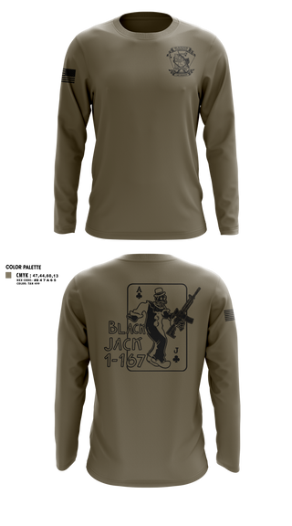 Long Sleeve Performance Shirt, Bco 1-167IN, Army, Teamtime, Team time, sublimation, custom sports apparel, team uniforms, spirit wear, spiritwear, sports uniforms, custom shirts, team store, custom team store, fundraiser sports, apparel fundraiser