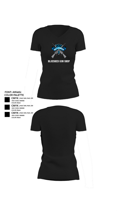 Blueshed Gun Shop 36061412 Women's Short Sleeve V-neck Shirt - 24