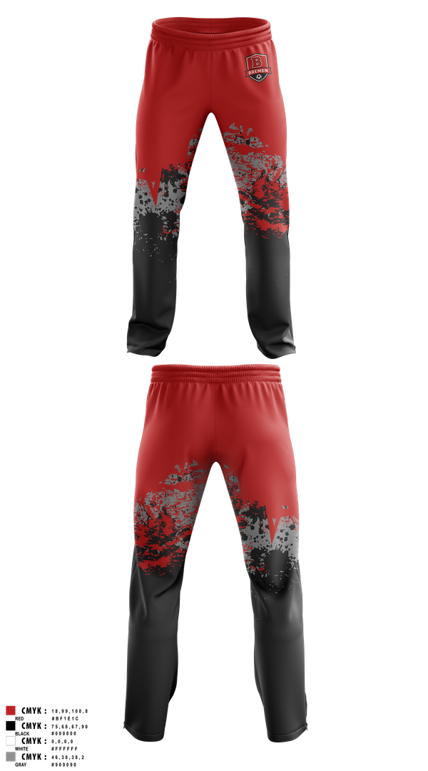Sweatpants, Bremen Soccer, Men's Soccer, Teamtime, Team time, sublimation, custom sports apparel, team uniforms, spirit wear, spiritwear, sports uniforms, custom shirts, team store, custom team store, fundraiser sports, apparel fundraiser