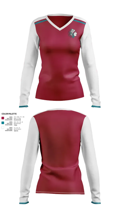 Shiprock High School Softball 65256762 Women's Long Sleeve V-neck Shirt - 1