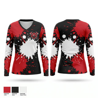 Womens Long Sleeve Vneck Shirt, Engine Company, Men's Lacrosse, Teamtime, Team time, sublimation, custom sports apparel, team uniforms, spirit wear, spiritwear, sports uniforms, custom shirts, team store, custom team store, fundraiser sports, apparel fundraiser