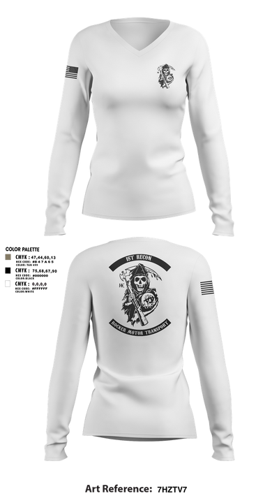 1st Recon 45718444 Women's Long Sleeve V-neck Shirt - 2