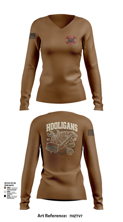 74th MRBC 20192295 Women's Long Sleeve V-neck Shirt - 102