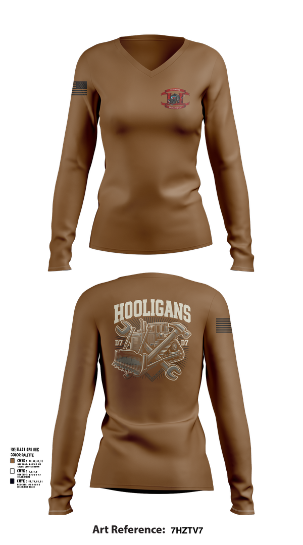 Womens Long Sleeve Vneck Shirt, 74th MRBC, , Teamtime, Team time, sublimation, custom sports apparel, team uniforms, spirit wear, spiritwear, sports uniforms, custom shirts, team store, custom team store, fundraiser sports, apparel fundraiser