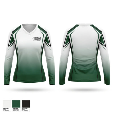Fall Creek Football Women's Long Sleeve V-neck Shirt - 1