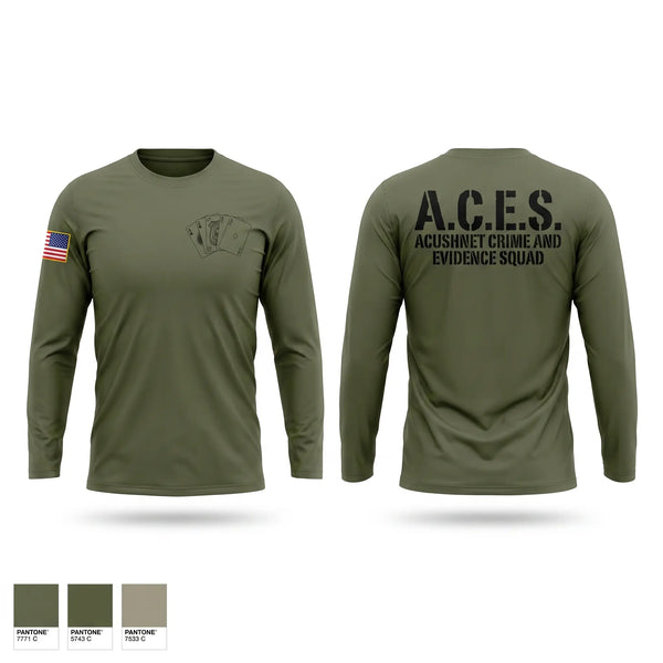 Long Sleeve Performance Shirt, A.C.E.S (Acushnet Crime & Evidence Squad, Police, Teamtime, Team time, sublimation, custom sports apparel, team uniforms, spirit wear, spiritwear, sports uniforms, custom shirts, team store, custom team store, fundraiser sports, apparel fundraiser