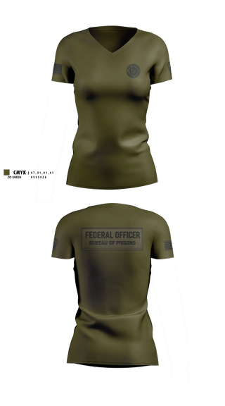 Womens Short Sleeve Vneck Shirt, Federal bureau of prions, Police, Teamtime, Team time, sublimation, custom sports apparel, team uniforms, spirit wear, spiritwear, sports uniforms, custom shirts, team store, custom team store, fundraiser sports, apparel fundraiser