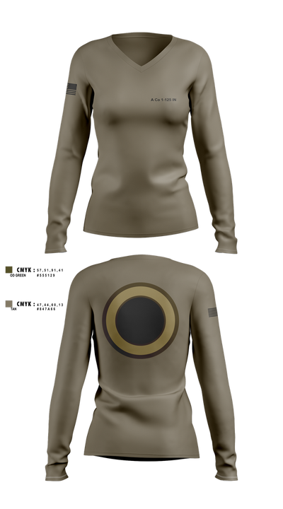A Co 1-125 15040160 Women's Long Sleeve V-neck Shirt - 1