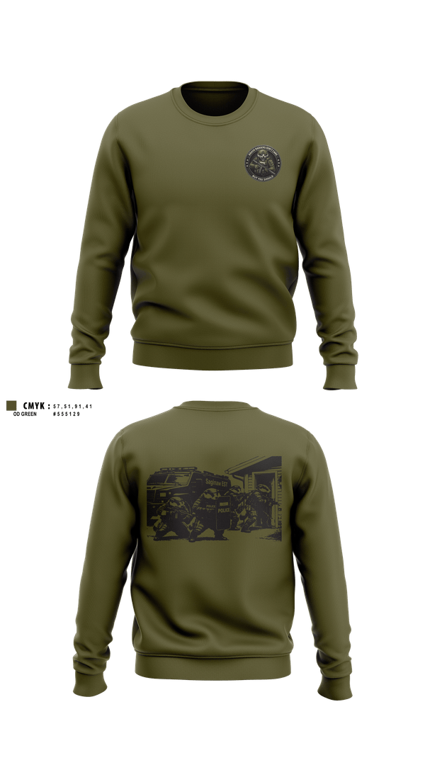 Crew Neck Sweatshirt, Saginaw Police Emergency Services Team, Police, Teamtime, Team time, sublimation, custom sports apparel, team uniforms, spirit wear, spiritwear, sports uniforms, custom shirts, team store, custom team store, fundraiser sports, apparel fundraiser