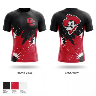Short Sleeve Rash Guard Shirt, Cooper City Cowboys, Wrestling, Teamtime, Team time, sublimation, custom sports apparel, team uniforms, spirit wear, spiritwear, sports uniforms, custom shirts, team store, custom team store, fundraiser sports, apparel fundraiser