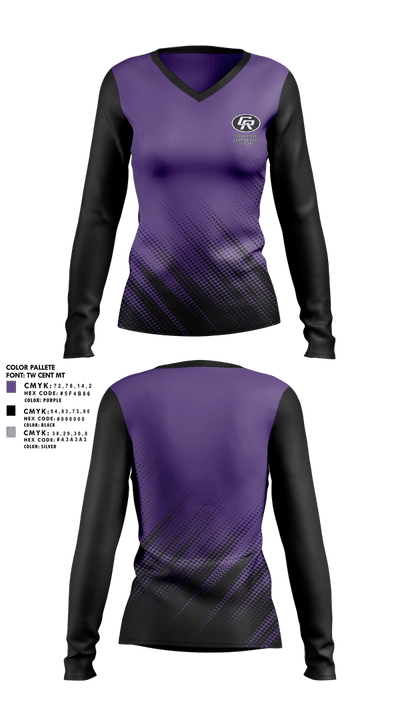 Cedar Ridge Lady Raiders Soccer 57622036 Women's Long Sleeve V-neck Shirt - 1