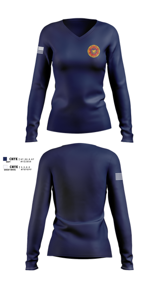 Womens Long Sleeve Vneck Shirt, Union City Fire & Emergency Services, Fire Department, Teamtime, Team time, sublimation, custom sports apparel, team uniforms, spirit wear, spiritwear, sports uniforms, custom shirts, team store, custom team store, fundraiser sports, apparel fundraiser
