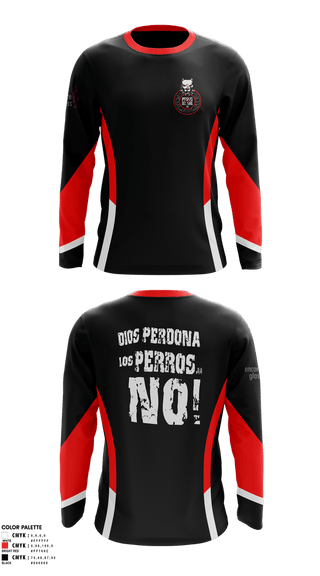 Long Sleeve Performance Shirt, PERROS DEL MAL FC, Men's Soccer, Teamtime, Team time, sublimation, custom sports apparel, team uniforms, spirit wear, spiritwear, sports uniforms, custom shirts, team store, custom team store, fundraiser sports, apparel fundraiser
