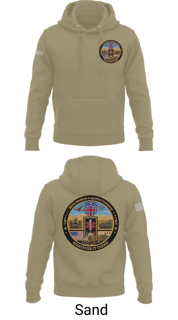 Hoodie, 387th Medical Logistics Company, Army, Teamtime, Team time, sublimation, custom sports apparel, team uniforms, spirit wear, spiritwear, sports uniforms, custom shirts, team store, custom team store, fundraiser sports, apparel fundraiser
