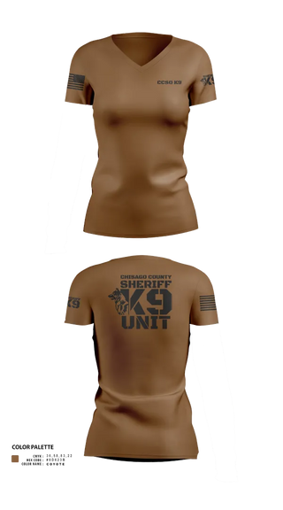 Womens Short Sleeve Vneck Shirt, Chisago County K9 Unit, , Teamtime, Team time, sublimation, custom sports apparel, team uniforms, spirit wear, spiritwear, sports uniforms, custom shirts, team store, custom team store, fundraiser sports, apparel fundraiser