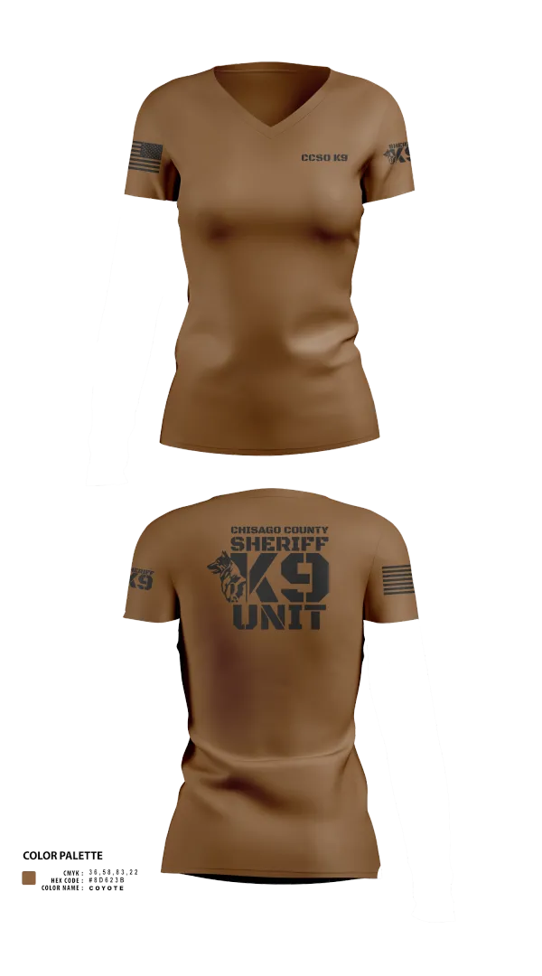 Womens Short Sleeve Vneck Shirt, Chisago County K9 Unit, , Teamtime, Team time, sublimation, custom sports apparel, team uniforms, spirit wear, spiritwear, sports uniforms, custom shirts, team store, custom team store, fundraiser sports, apparel fundraiser