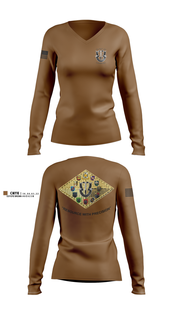 Womens Long Sleeve Vneck Shirt, 1SFC Comptroller, Army, Teamtime, Team time, sublimation, custom sports apparel, team uniforms, spirit wear, spiritwear, sports uniforms, custom shirts, team store, custom team store, fundraiser sports, apparel fundraiser