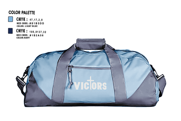 Duffle Bag, Victors, Men's Basketball, Teamtime, Team time, sublimation, custom sports apparel, team uniforms, spirit wear, spiritwear, sports uniforms, custom shirts, team store, custom team store, fundraiser sports, apparel fundraiser