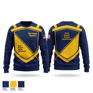 Crew Neck Sweatshirt, Blue Angles Squadron, Navy, Teamtime, Team time, sublimation, custom sports apparel, team uniforms, spirit wear, spiritwear, sports uniforms, custom shirts, team store, custom team store, fundraiser sports, apparel fundraiser