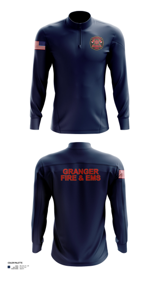 Quarter Zip Jacket, Granger Fire & EMS Department, Fire Department, Teamtime, Team time, sublimation, custom sports apparel, team uniforms, spirit wear, spiritwear, sports uniforms, custom shirts, team store, custom team store, fundraiser sports, apparel fundraiser