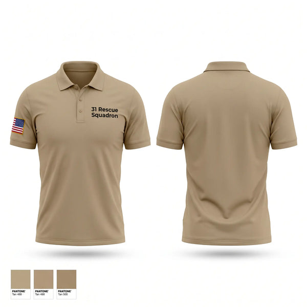 Short Sleeve Performance Polo, 31 Rescue Squadron, Air Force, Teamtime, Team time, sublimation, custom sports apparel, team uniforms, spirit wear, spiritwear, sports uniforms, custom shirts, team store, custom team store, fundraiser sports, apparel fundraiser