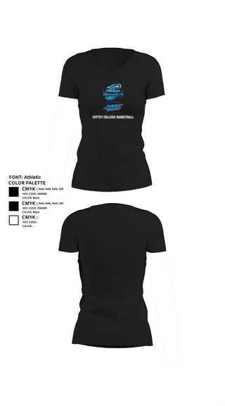 Womens Short Sleeve Vneck Shirt, Cottey College Basketball, Women's Basketball, Teamtime, Team time, sublimation, custom sports apparel, team uniforms, spirit wear, spiritwear, sports uniforms, custom shirts, team store, custom team store, fundraiser sports, apparel fundraiser