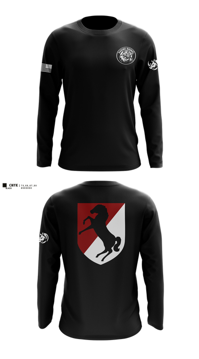 White Platoon Raging RhinosUs Army Long Sleeve Performance Shirt 1