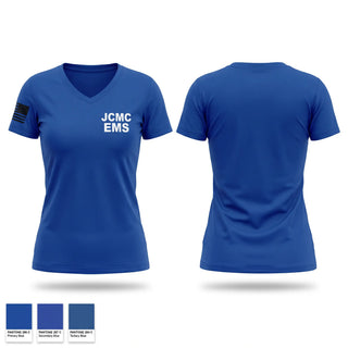 Womens Short Sleeve Vneck Shirt, JCMC EMS, EMS/EMT, Teamtime, Team time, sublimation, custom sports apparel, team uniforms, spirit wear, spiritwear, sports uniforms, custom shirts, team store, custom team store, fundraiser sports, apparel fundraiser