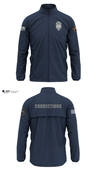 Windbreaker without hood, Connecticut department of corrections, Police, Teamtime, Team time, sublimation, custom sports apparel, team uniforms, spirit wear, spiritwear, sports uniforms, custom shirts, team store, custom team store, fundraiser sports, apparel fundraiser